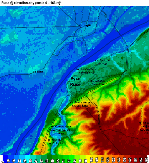 Zoom OUT 2x Ruse, Bulgaria elevation map