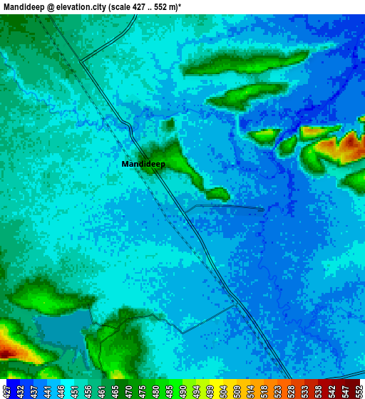 Zoom OUT 2x Mandideep, India elevation map
