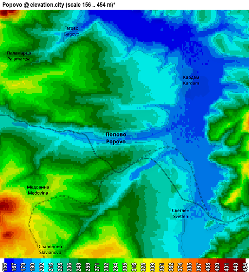 Zoom OUT 2x Popovo, Bulgaria elevation map