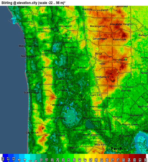 Zoom OUT 2x Stirling, Australia elevation map