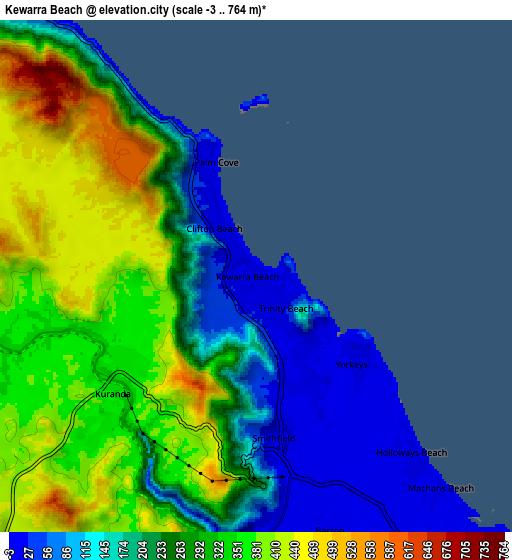 Zoom OUT 2x Kewarra Beach, Australia elevation map