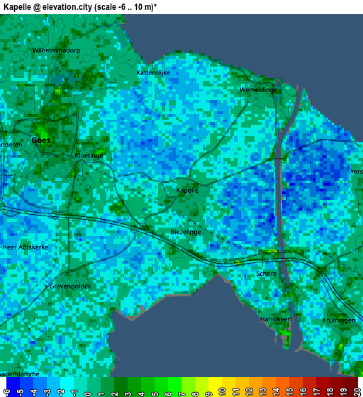 Zoom OUT 2x Kapelle, Netherlands elevation map