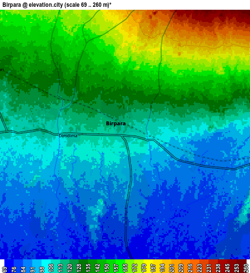 Zoom OUT 2x Birpara, India elevation map