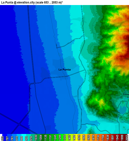 Zoom OUT 2x La Punta, Argentina elevation map