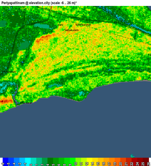 Zoom OUT 2x Periyapattinam, India elevation map