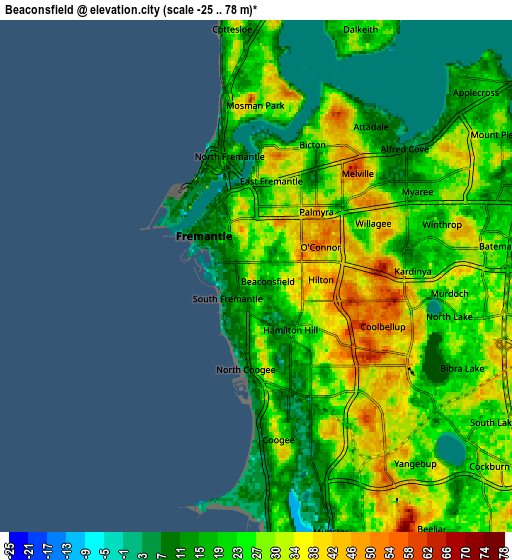 Zoom OUT 2x Beaconsfield, Australia elevation map