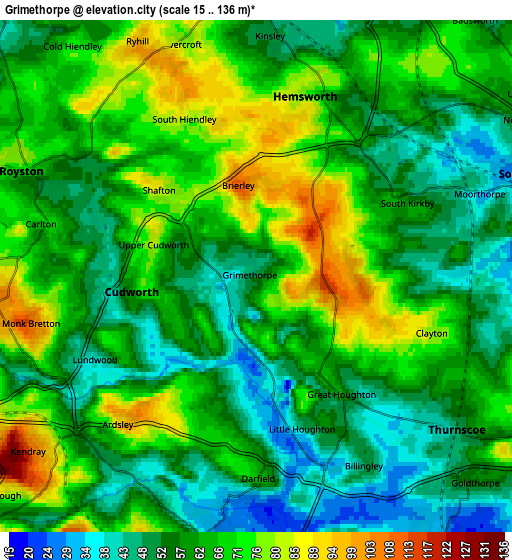 Zoom OUT 2x Grimethorpe, United Kingdom elevation map