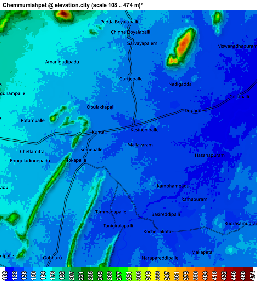 Zoom OUT 2x Chemmumiahpet, India elevation map