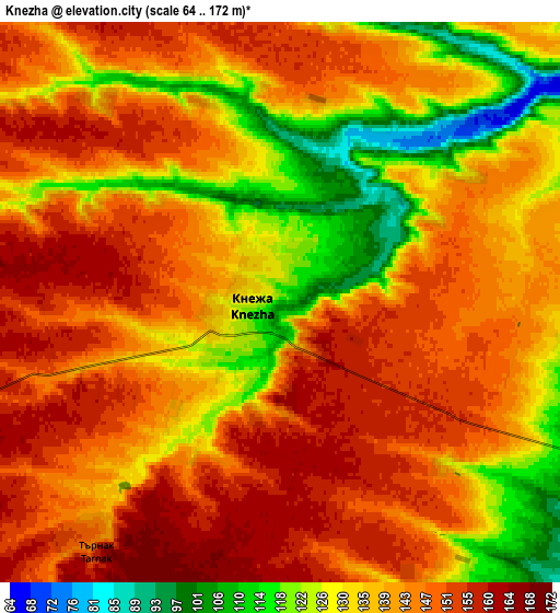 Zoom OUT 2x Knezha, Bulgaria elevation map