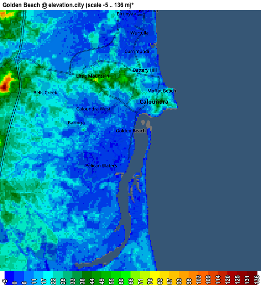 Zoom OUT 2x Golden Beach, Australia elevation map