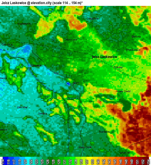 Zoom OUT 2x Jelcz Laskowice, Poland elevation map