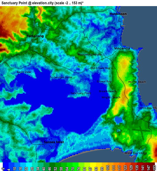 Zoom OUT 2x Sanctuary Point, Australia elevation map