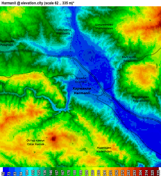 Zoom OUT 2x Harmanli, Bulgaria elevation map