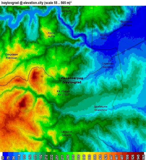 Zoom OUT 2x Ivaylovgrad, Bulgaria elevation map