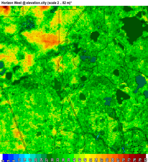 Zoom OUT 2x Horizon West, United States elevation map