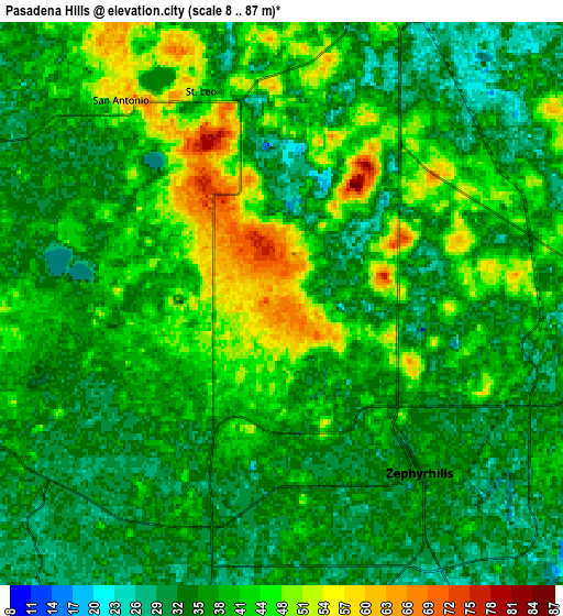 Zoom OUT 2x Pasadena Hills, United States elevation map