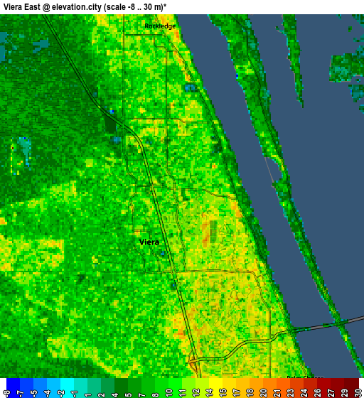 Zoom OUT 2x Viera East, United States elevation map