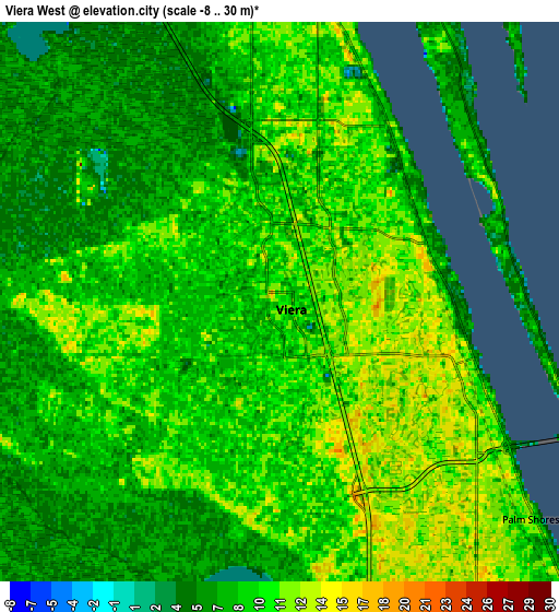 Zoom OUT 2x Viera West, United States elevation map