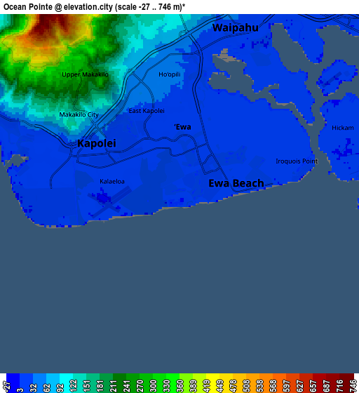 Zoom OUT 2x Ocean Pointe, United States elevation map