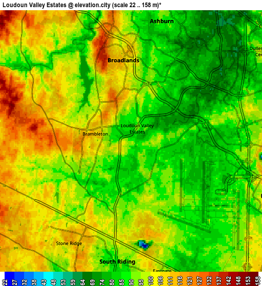 Zoom OUT 2x Loudoun Valley Estates, United States elevation map