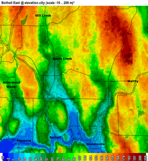 Zoom OUT 2x Bothell East, United States elevation map