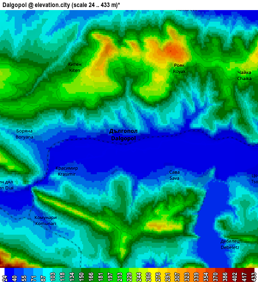 Zoom OUT 2x Dalgopol, Bulgaria elevation map