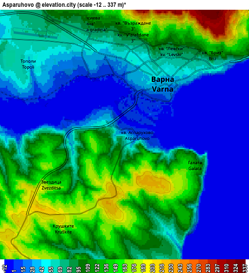 Zoom OUT 2x Asparuhovo, Bulgaria elevation map