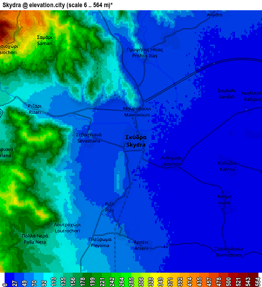 Zoom OUT 2x Skýdra, Greece elevation map