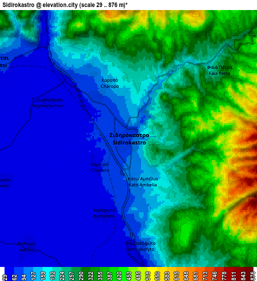 Zoom OUT 2x Sidirókastro, Greece elevation map