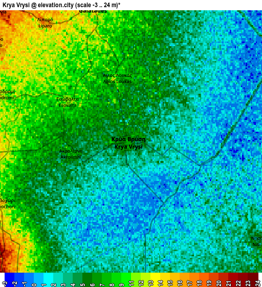 Zoom OUT 2x Krýa Vrýsi, Greece elevation map