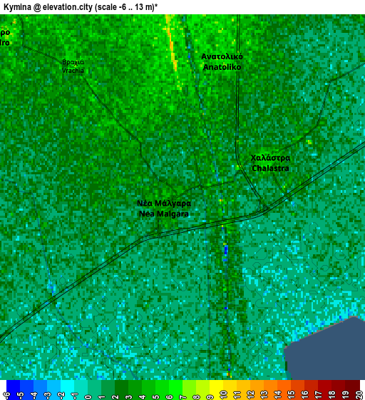 Zoom OUT 2x Kýmina, Greece elevation map