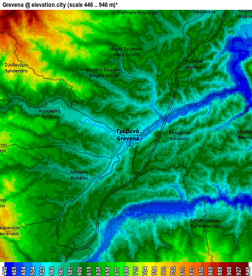 Zoom OUT 2x Grevená, Greece elevation map