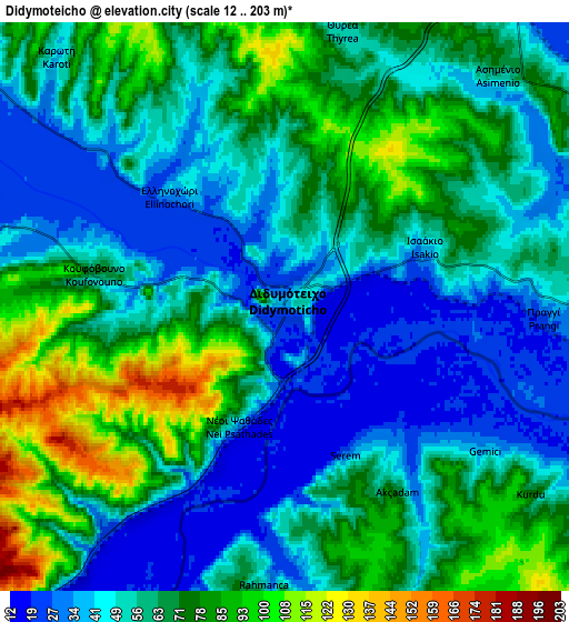 Zoom OUT 2x Didymóteicho, Greece elevation map