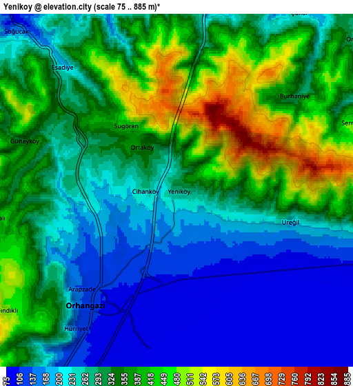 Zoom OUT 2x Yeniköy, Turkey elevation map