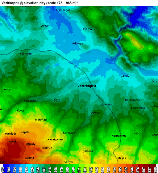 Zoom OUT 2x Vezirköprü, Turkey elevation map