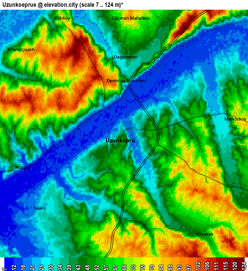 Zoom OUT 2x Uzunköprü, Turkey elevation map