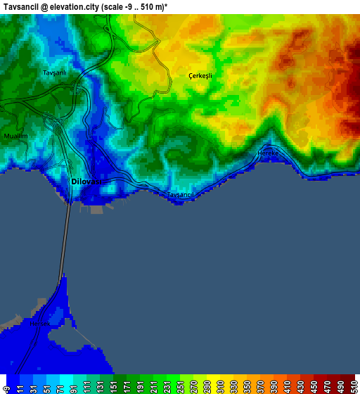 Zoom OUT 2x Tavşancıl, Turkey elevation map