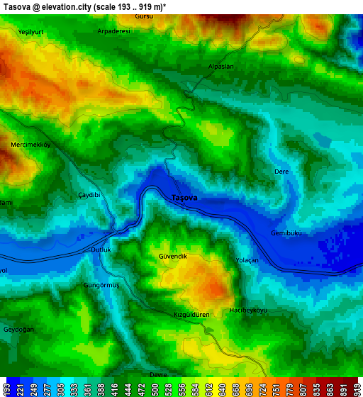 Zoom OUT 2x Taşova, Turkey elevation map