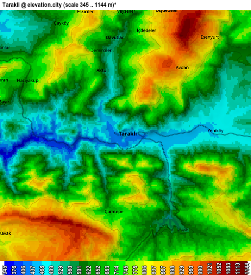 Zoom OUT 2x Taraklı, Turkey elevation map