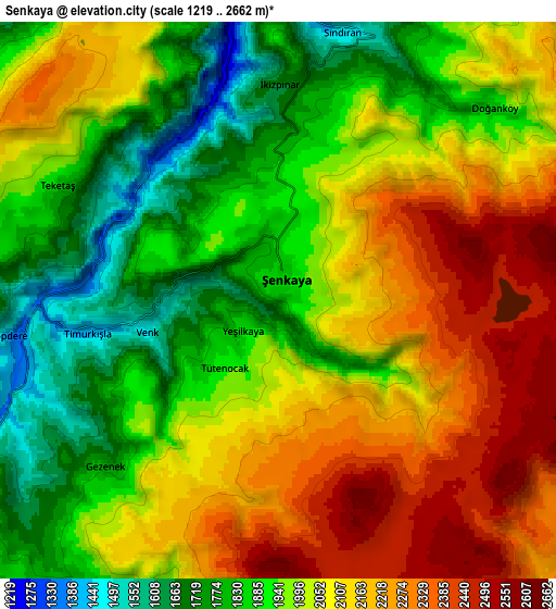 Zoom OUT 2x Şenkaya, Turkey elevation map