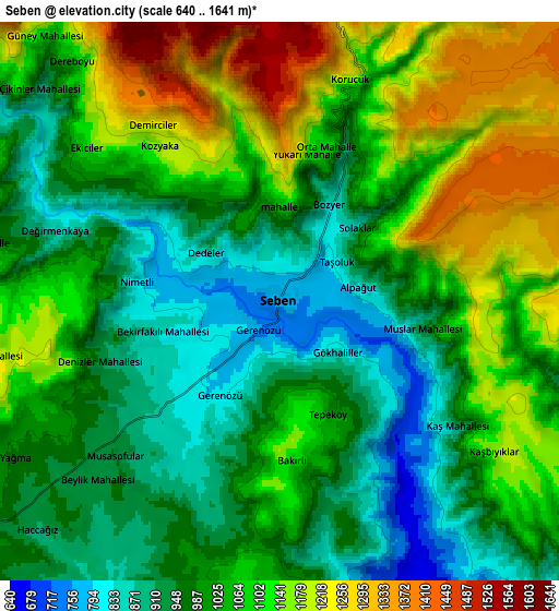 Zoom OUT 2x Seben, Turkey elevation map