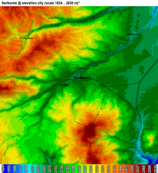 Zoom OUT 2x Sarıkamış, Turkey elevation map