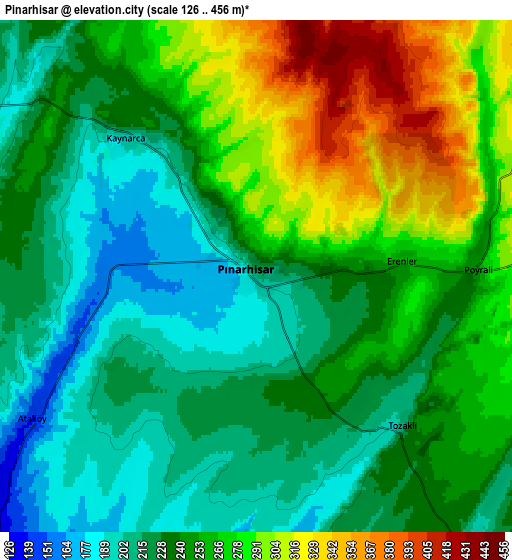 Zoom OUT 2x Pınarhisar, Turkey elevation map