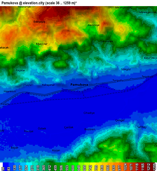 Zoom OUT 2x Pamukova, Turkey elevation map