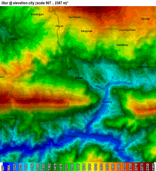 Zoom OUT 2x Olur, Turkey elevation map