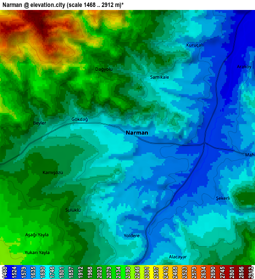 Zoom OUT 2x Narman, Turkey elevation map