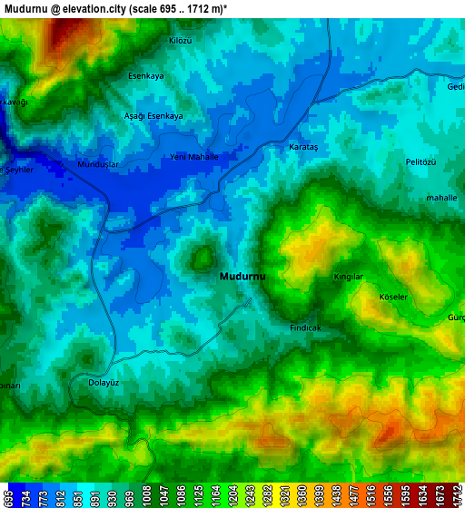 Zoom OUT 2x Mudurnu, Turkey elevation map