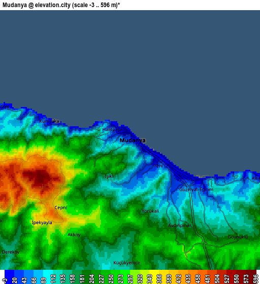 Zoom OUT 2x Mudanya, Turkey elevation map