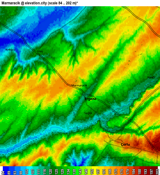 Zoom OUT 2x Marmaracık, Turkey elevation map