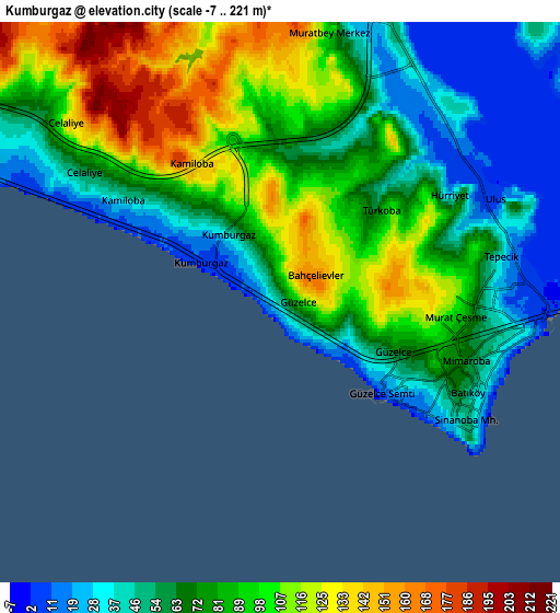 Zoom OUT 2x Kumburgaz, Turkey elevation map